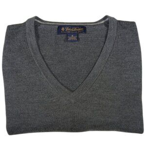 Brooks Brothers extra Italian fine Merino wool v neck sweater Medium
